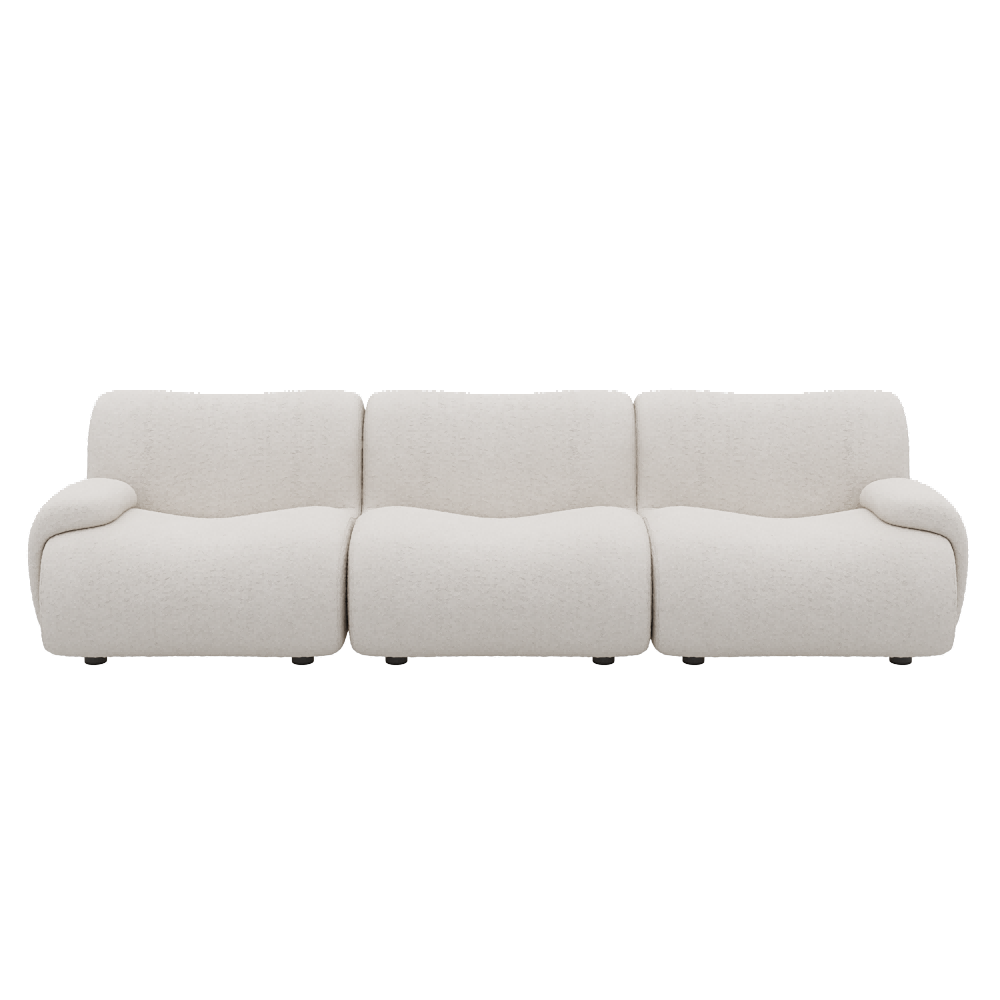 1977 Modular Sectional Couch | Pet-Friendly Low-Arm Sofa with Washable Covers 3-Seater