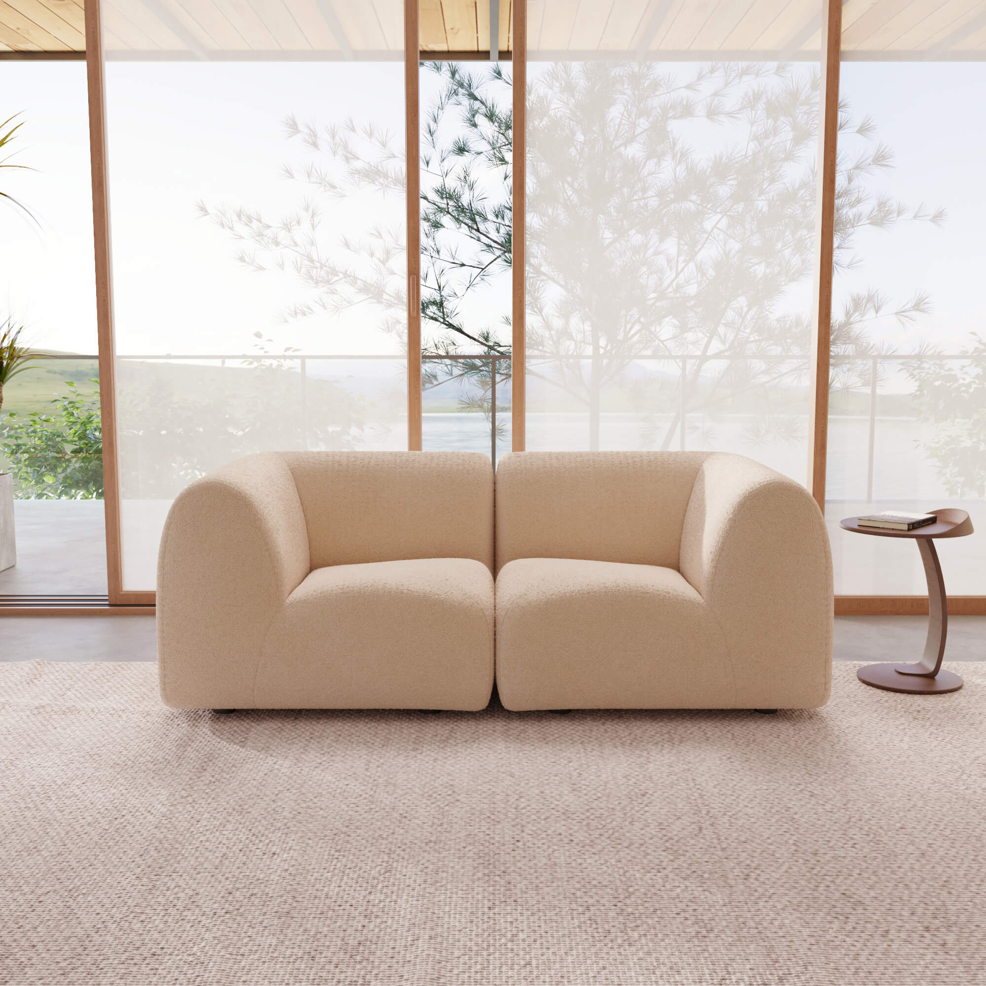 1977 Modular Sectional Couch | Pet-Friendly High-Arm Sofa with Washable Covers Loveseat