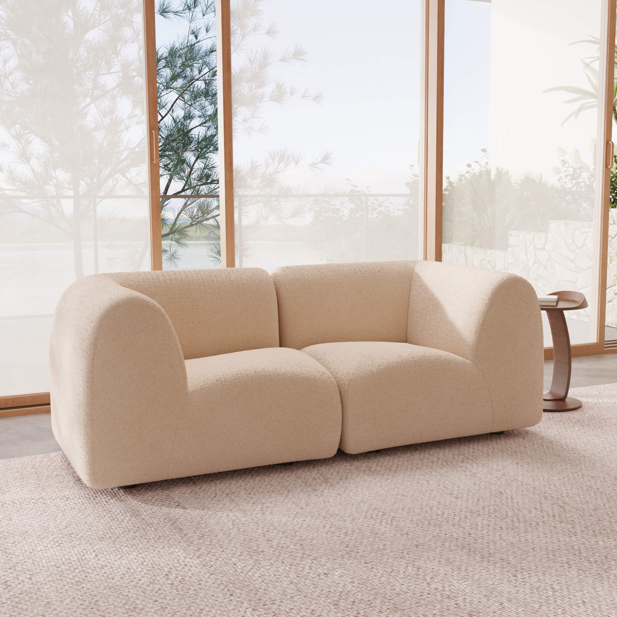 1977 Modular Sectional Couch | Pet-Friendly High-Arm Sofa with Washable Covers Loveseat