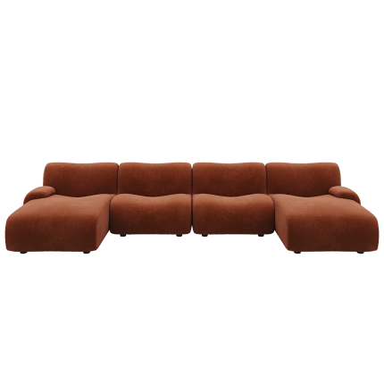 324 Modular Sectional Sofa Low Arm 4 Seater U Shaped Couch7 (1)