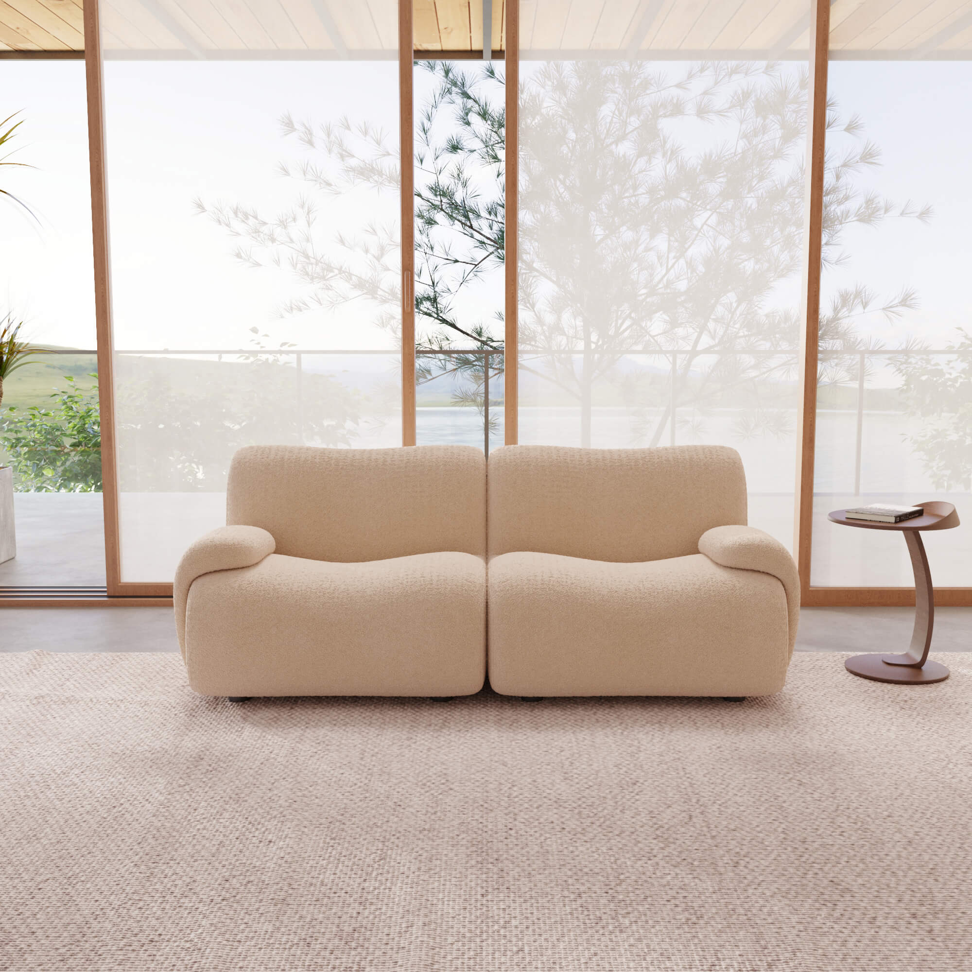 1977 Modular Sectional Couch | Pet-Friendly Low-Arm Sofa with Washable Covers Loveseat