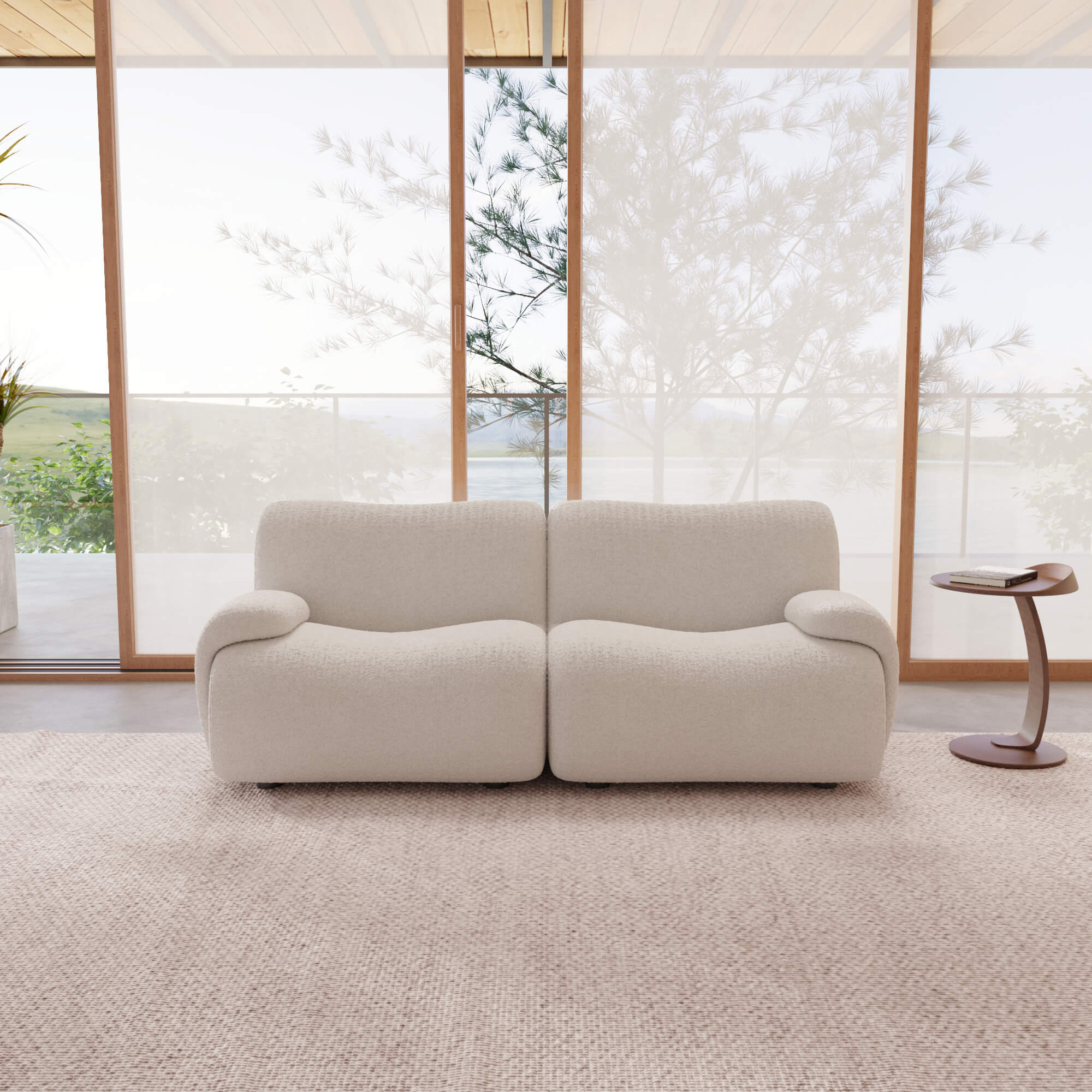 1977 Modular Sectional Couch | Pet-Friendly Low-Arm Sofa with Washable Covers Loveseat