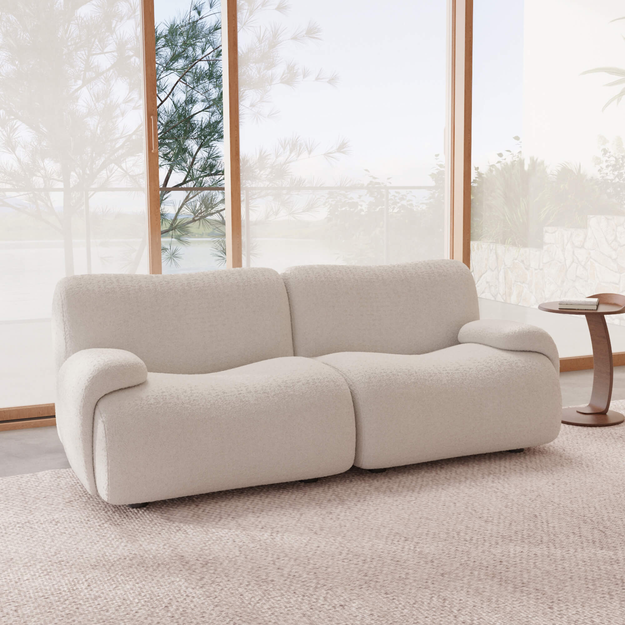 1977 Modular Sectional Couch | Pet-Friendly Low-Arm Sofa with Washable Covers Loveseat