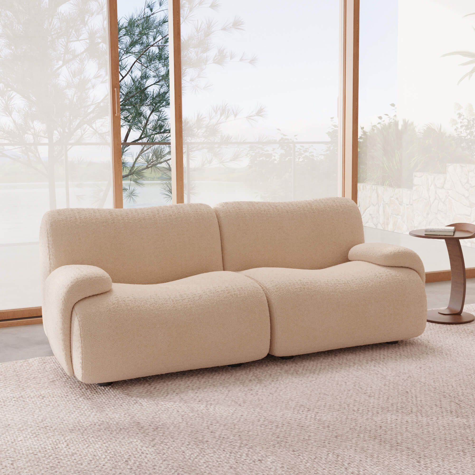 1977 Modular Sectional Couch | Pet-Friendly Low-Arm Sofa with Washable Covers Loveseat