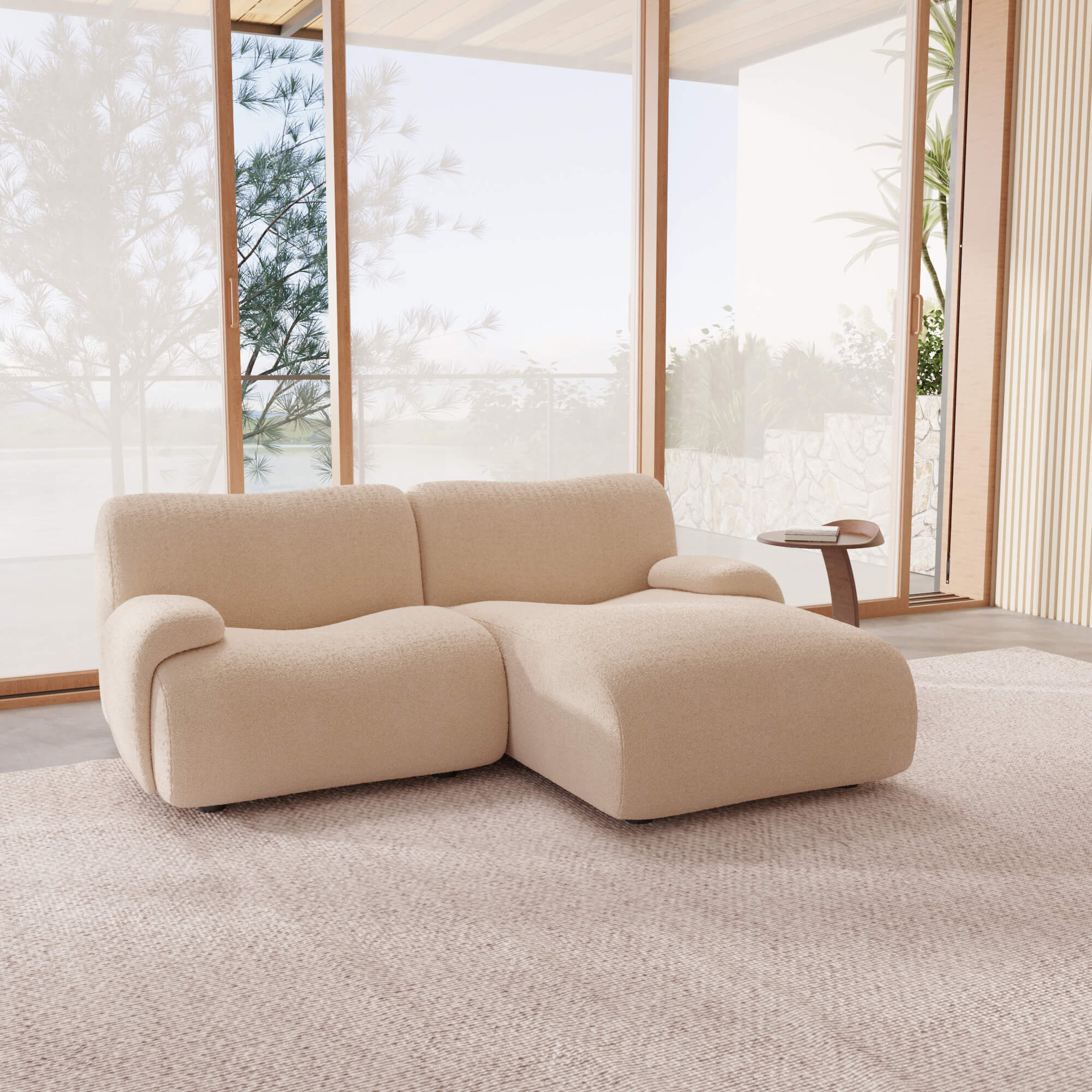 1977 Modular Sectional Couch | Pet-Friendly Low-Arm Sofa Chaise with Washable Covers Loveseat