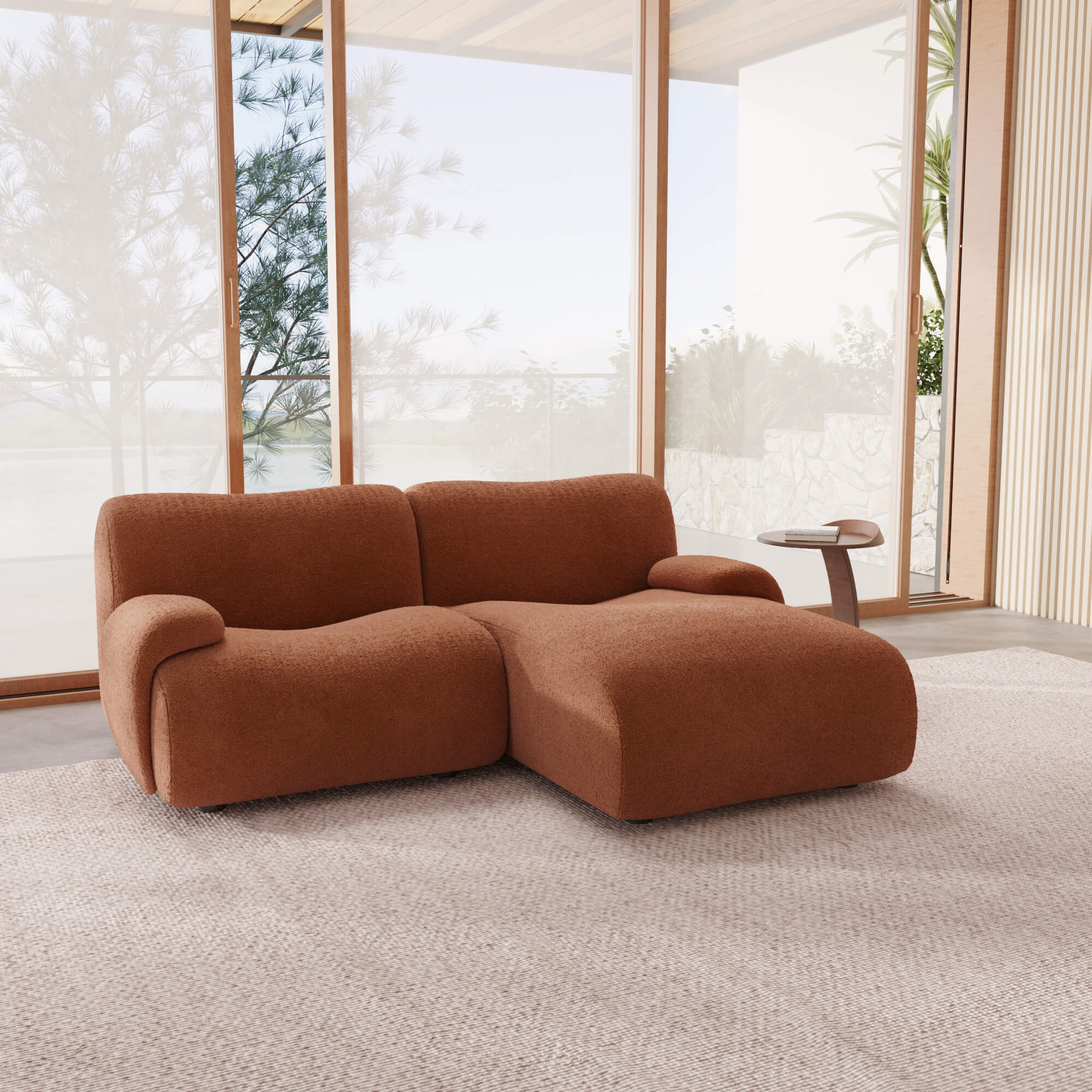 1977 Modular Sectional Couch | Pet-Friendly Low-Arm Sofa Chaise with Washable Covers Loveseat