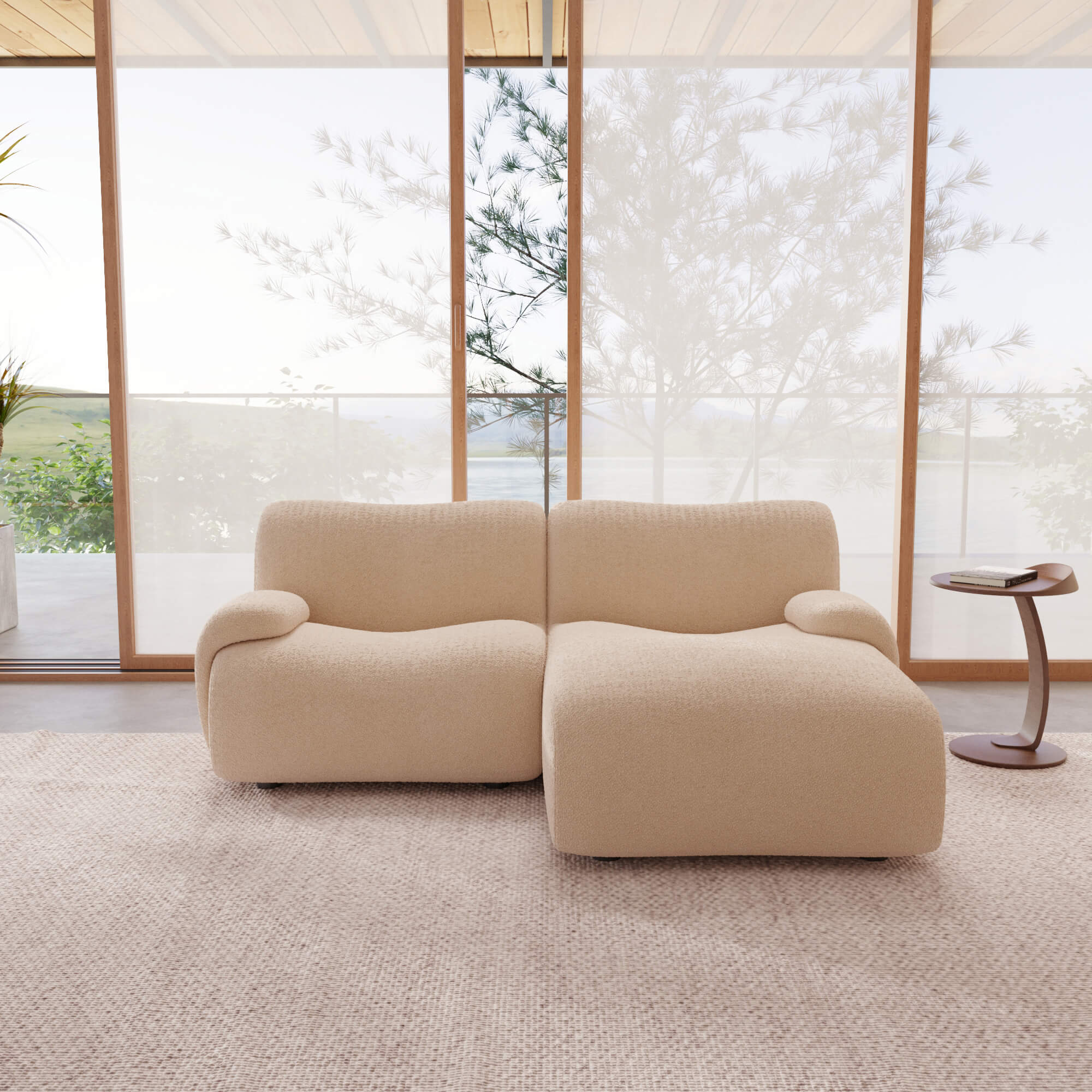 1977 Modular Sectional Couch | Pet-Friendly Low-Arm Sofa Chaise with Washable Covers Loveseat