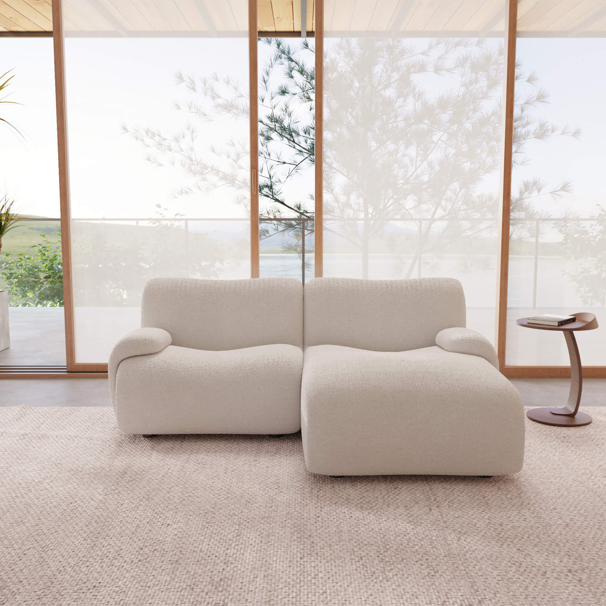 1977 Modular Sectional Couch | Pet-Friendly Low-Arm Sofa Chaise with Washable Covers Loveseat