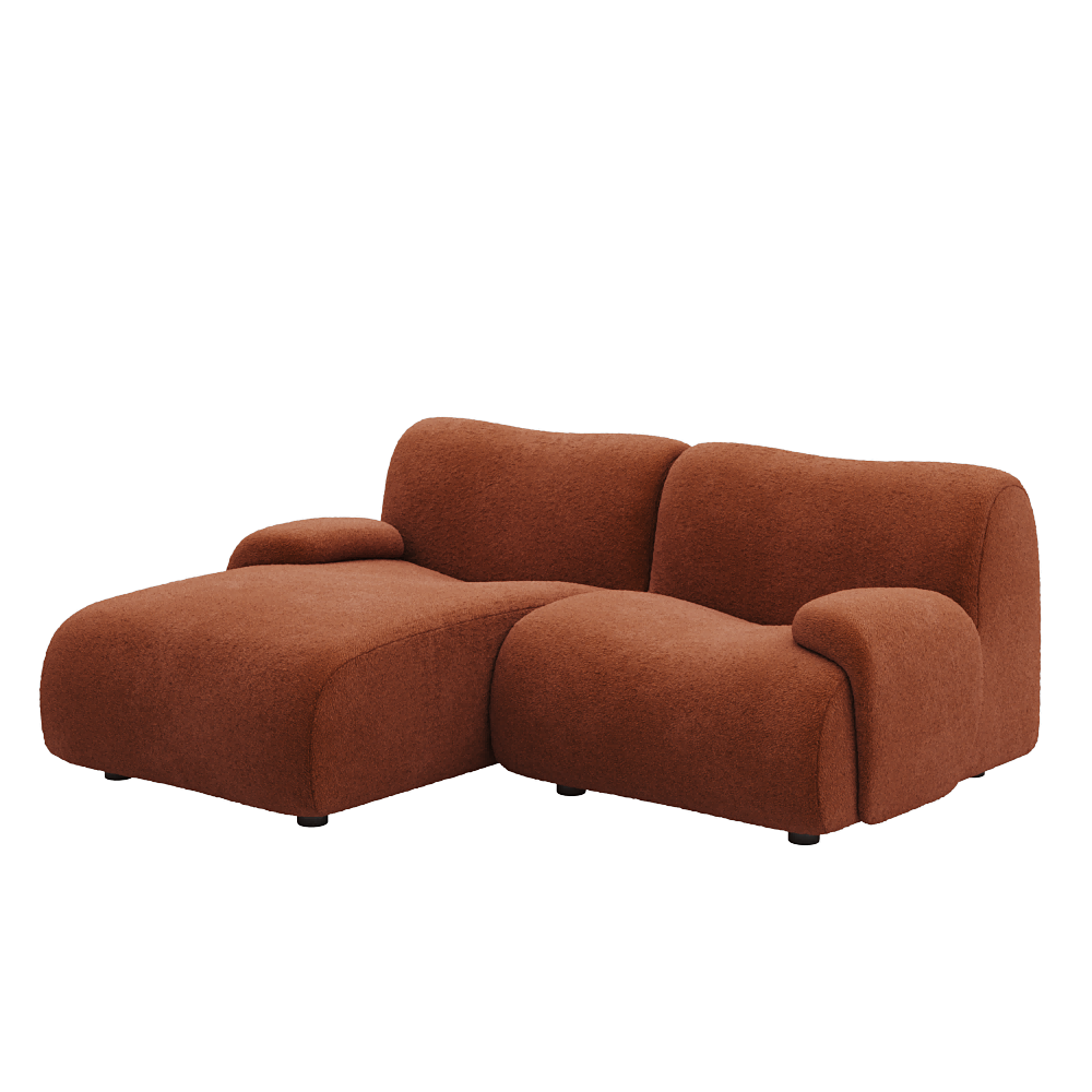 1977 Modular Sectional Couch | Pet-Friendly Low-Arm Sofa Chaise with Washable Covers Loveseat
