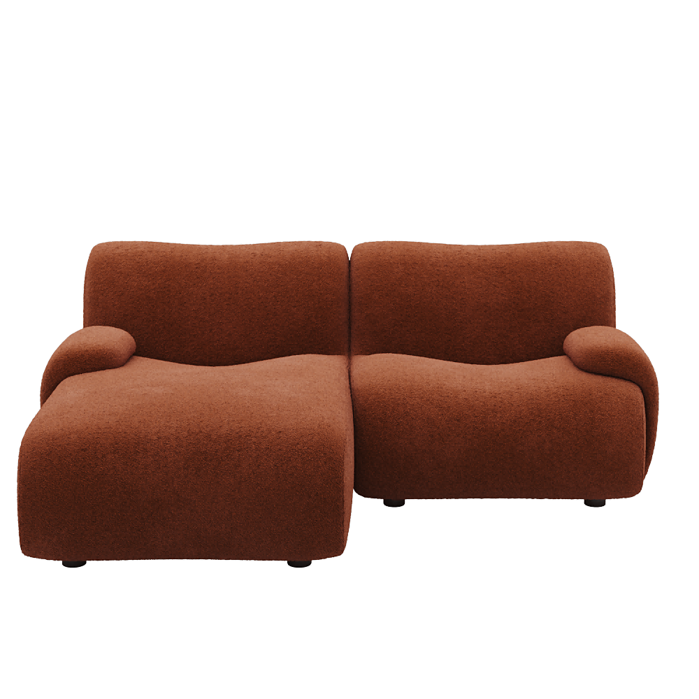 1977 Modular Sectional Couch | Pet-Friendly Low-Arm Sofa Chaise with Washable Covers Loveseat