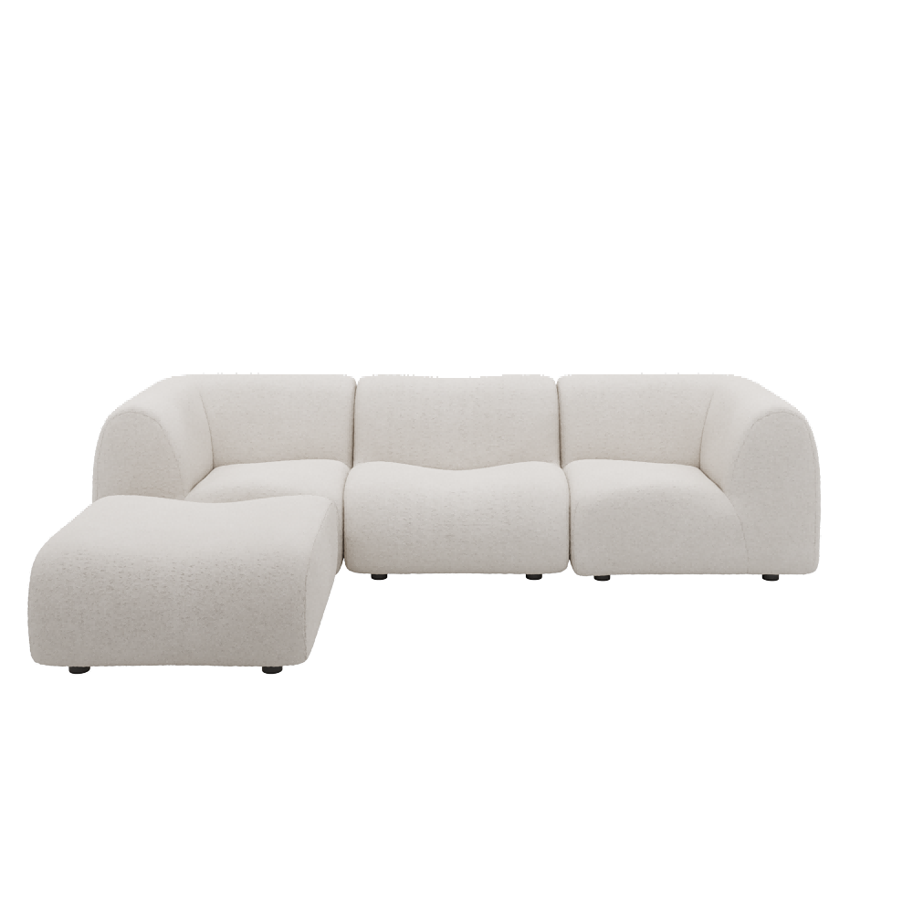 1977 Modular Sectional Couch | Pet-Friendly High-Arm Sofa with Washable Covers 3-Seater L-Shaped