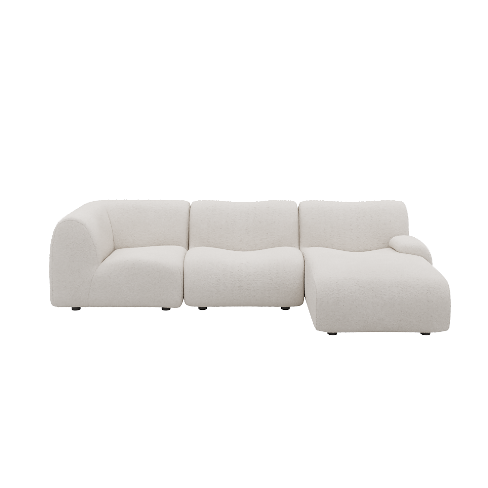 1977 Modular Sectional Couch | Pet-Friendly High-Arm Sofa Chaise with Washable Covers 3-Seater
