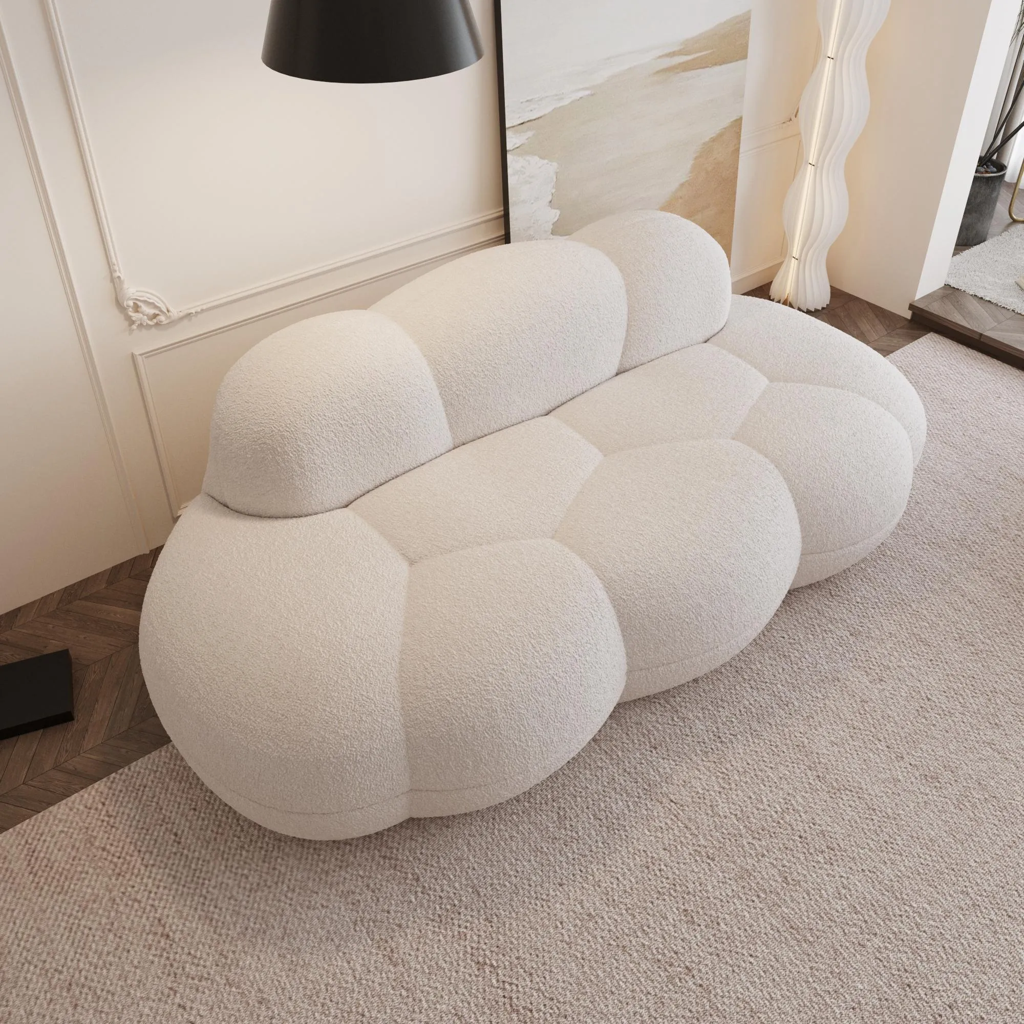 http://Bubble%20Curve%20Boneless%20Sherpa%20Fleece%20Sofa%20134%20(3)