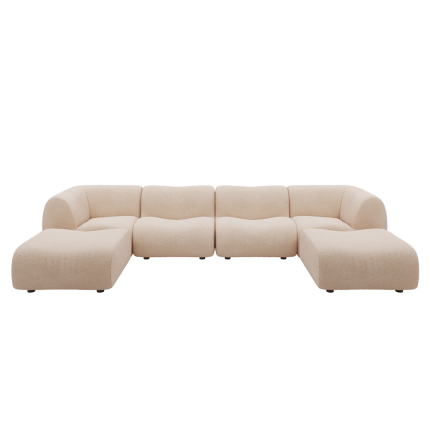 High Arm 4 Seater U Shaped Couch （1） (2)