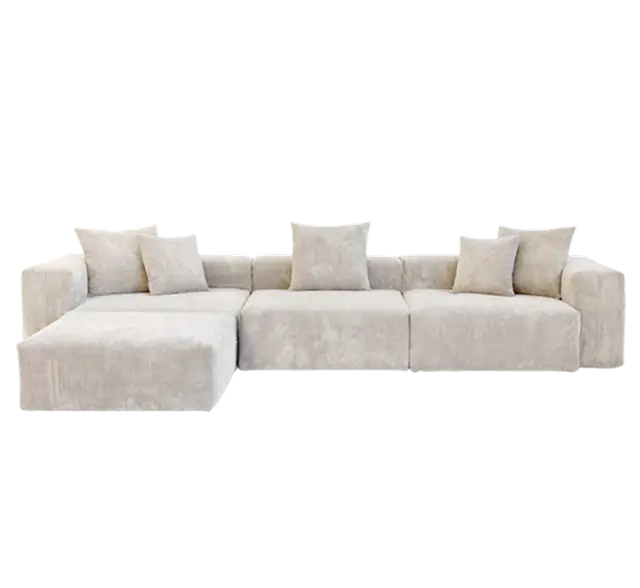 Pixel Modern Modular Sofa | Modular Comfort Corduroy L-Shaped Sectionals 4-Seaters