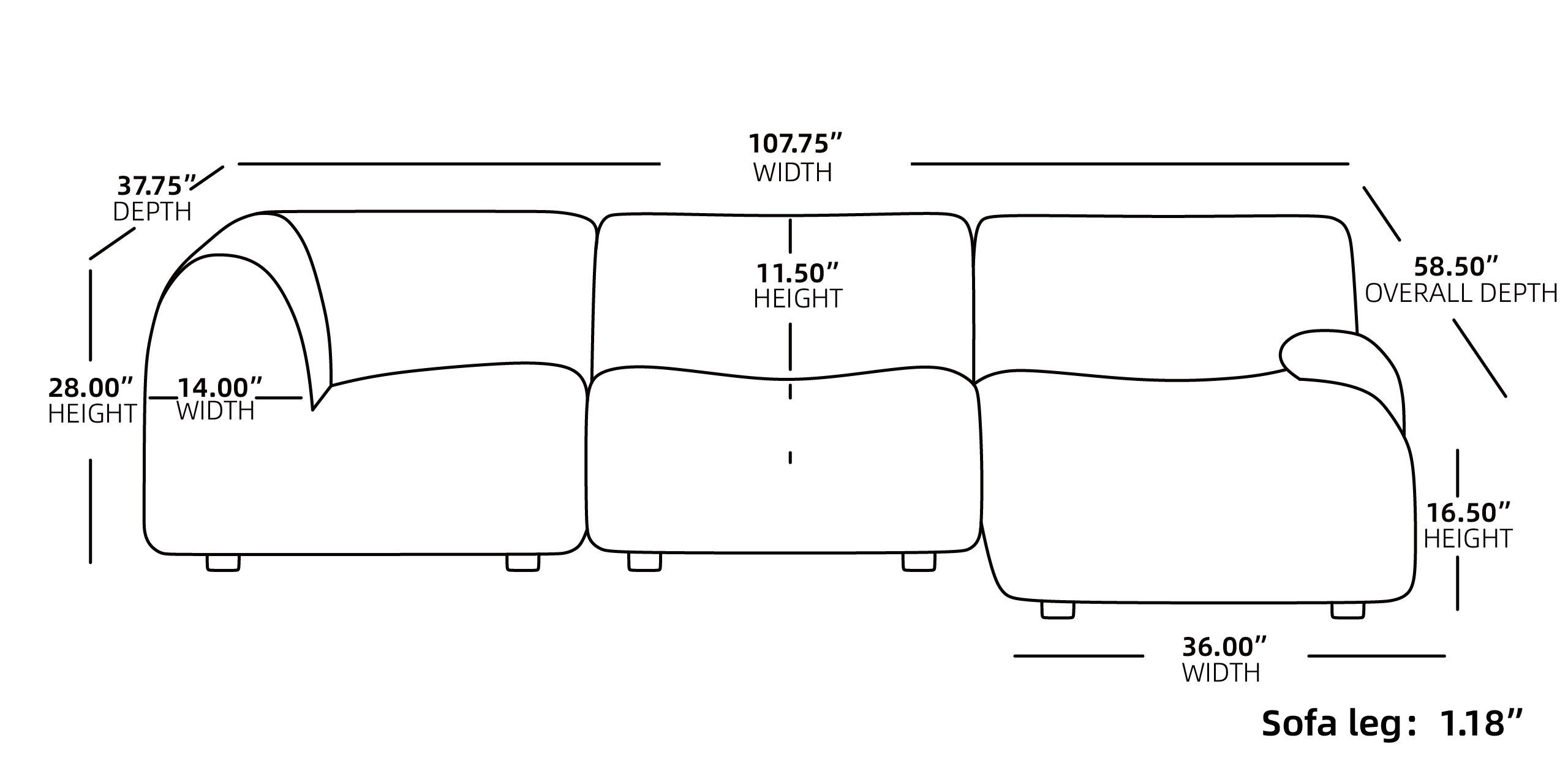 Size Of Sofa 324 1+3+4