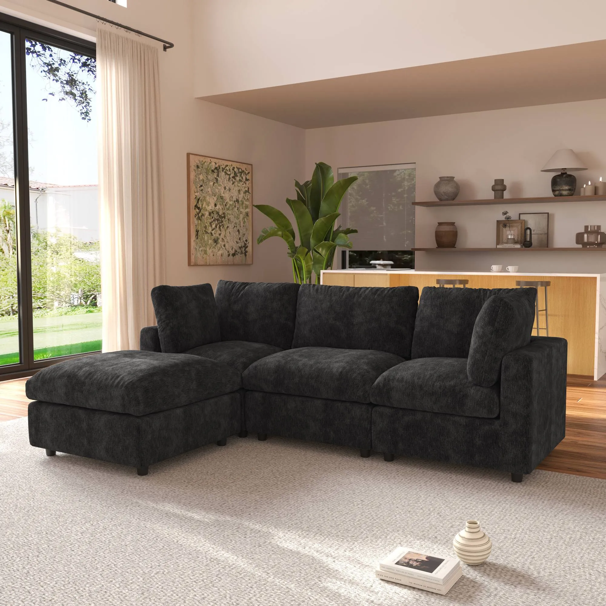 http://142%20Black%20Sofa%203%20Seater%20L%20Shaped%20Cloud%20Sofa%20Sectional%2001