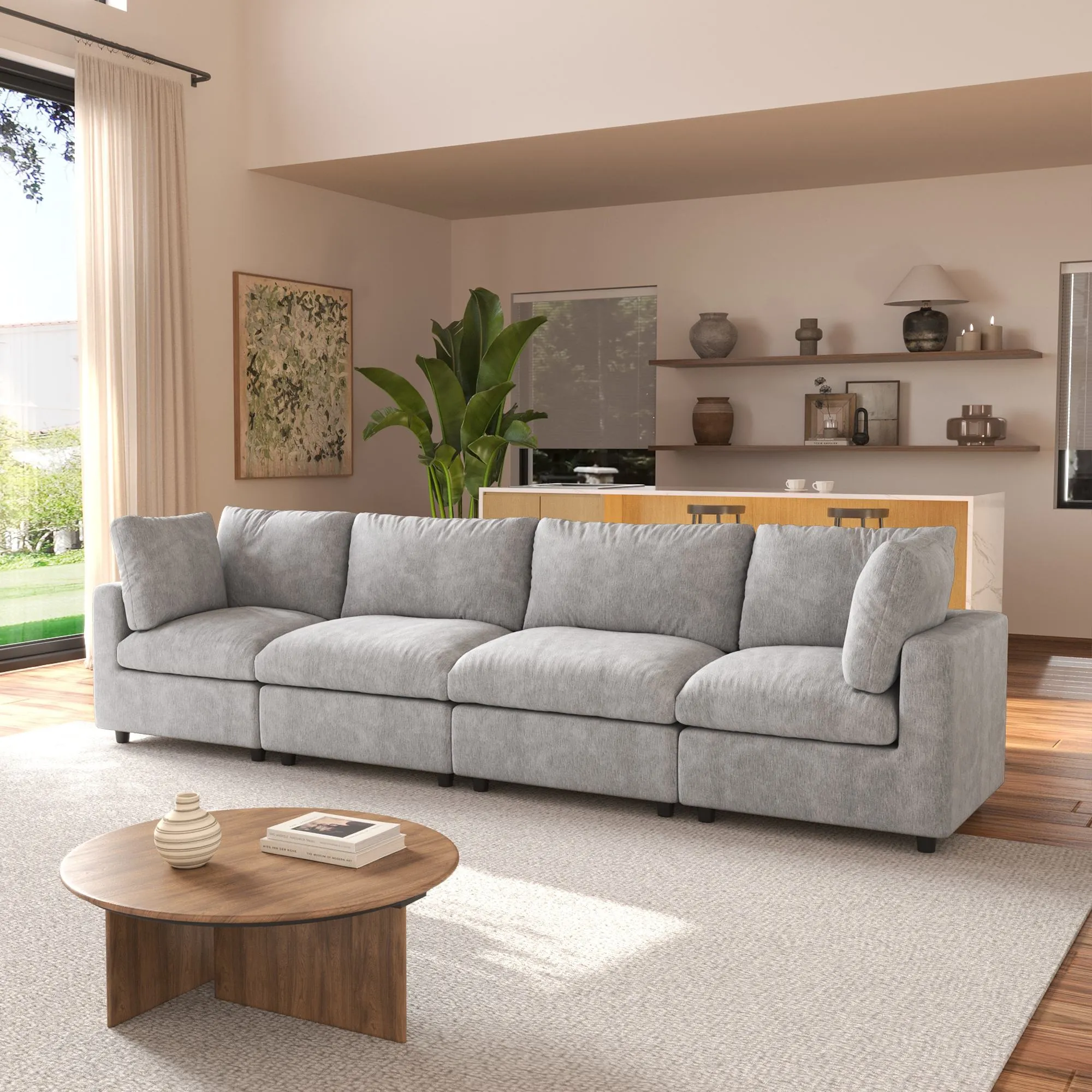 http://142%20Light%20Grey%20Sofa%204%20Seater%20Cloud%20Sofa%20Sectional%2002