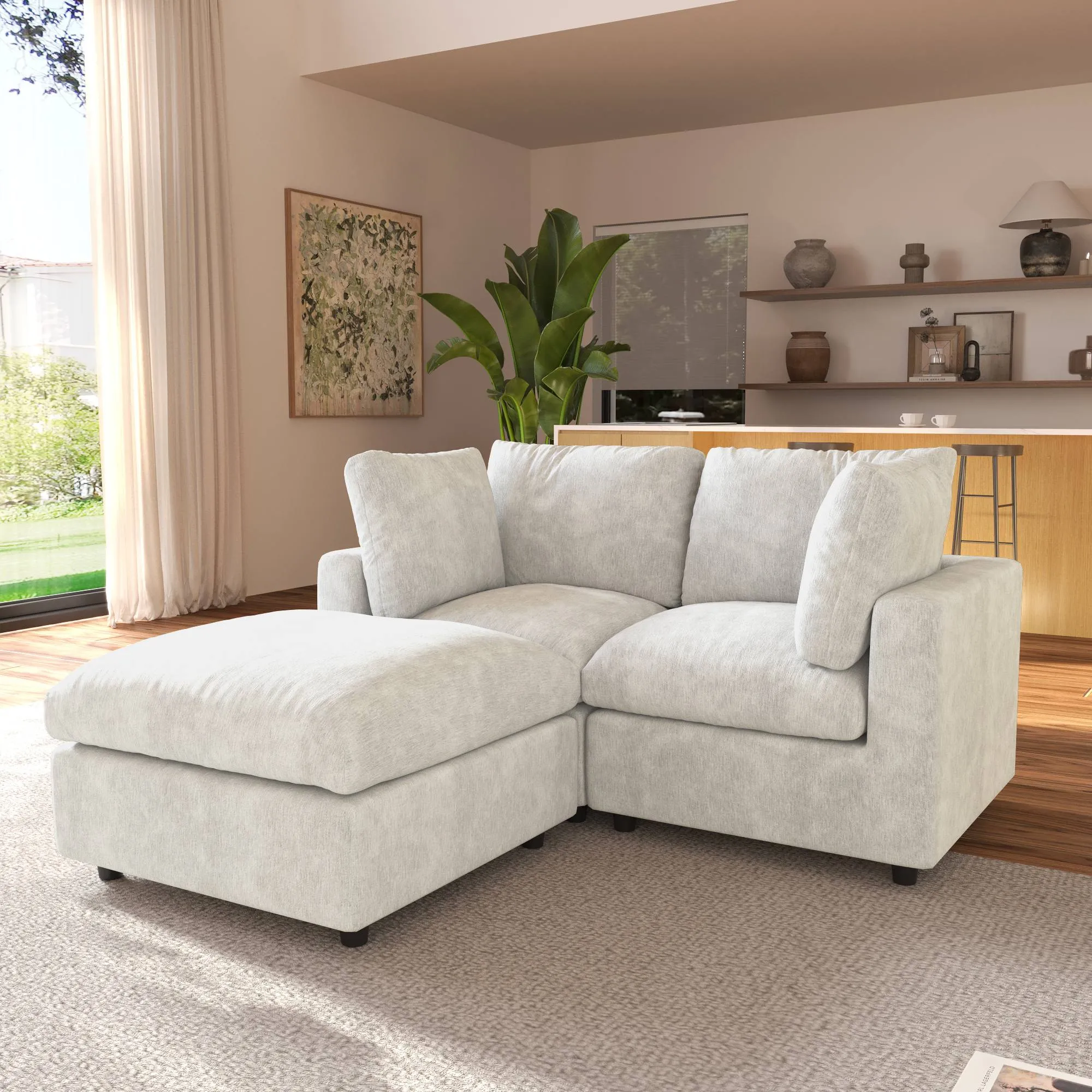 http://Loveseat%20Sofa%20Chaise%20Chenille%20And%20Linen%20Washable%20Sofa%20142%20Beige%20Sofa%2002