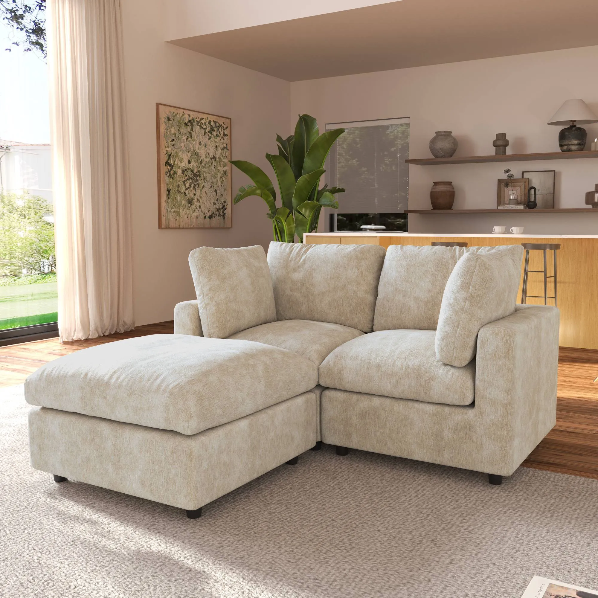http://Loveseat%20Sofa%20Chaise%20Chenille%20And%20Linen%20Washable%20Sofa%20142%20Khaki%20Sofa%2002