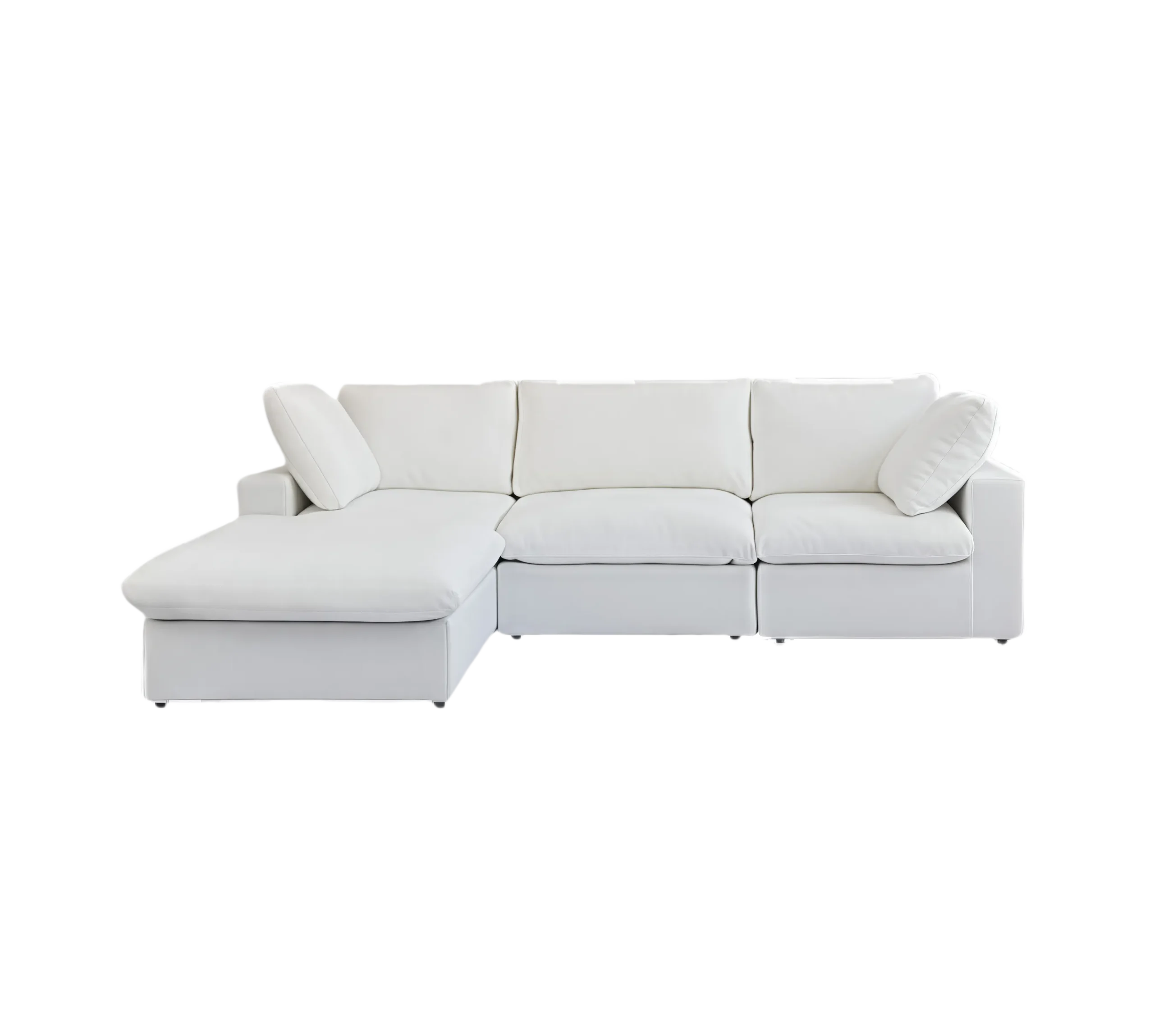 Sky Cloud | 120.45″ Sectional Sofa L-Shaped with Ottoman Removable Sofa Cover