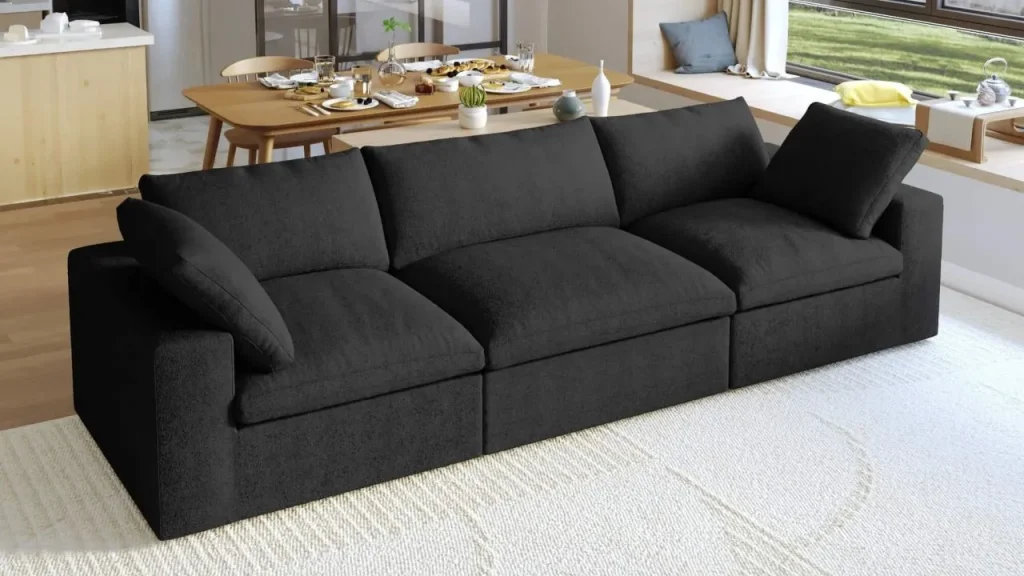 Sky Cloud Sectional Sofa Pet Friendly Cover 120 Inch Linen Sleepers 3 Seaters Atunus 10