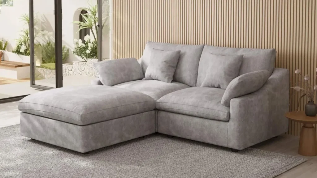 Sky Cloud Slope Sectional Sofa Cozy Comfort 83 Inch Linen L Shaped Sectionals 3 Seaters washable sofa