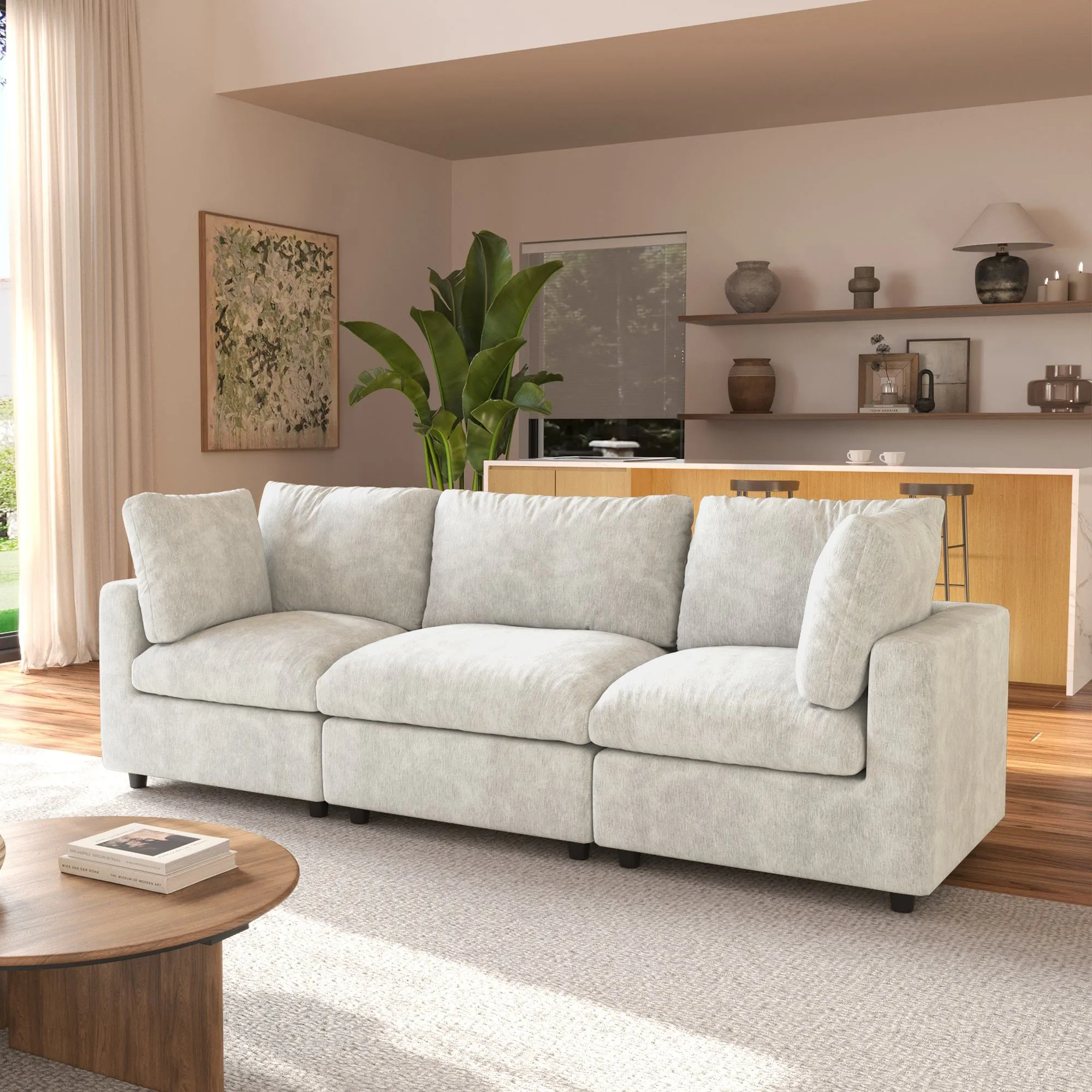 http://Sky%20Modular%20Track%20Arm%20Sectional%20Cloud%20Sofa%203%20Seater%20Beige%2002