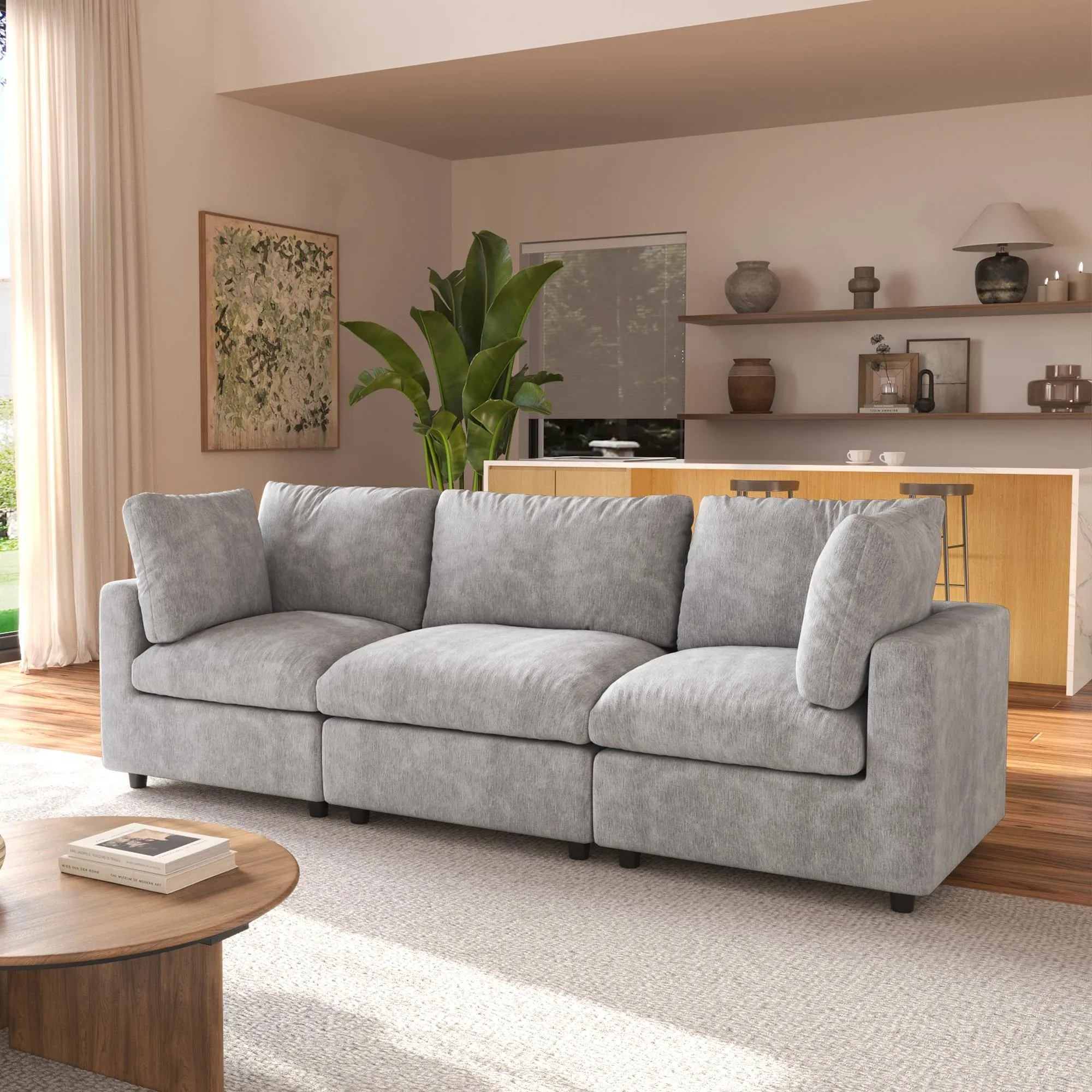 http://Sky%20Modular%20Track%20Arm%20Sectional%20Cloud%20Sofa%203%20Seater%20Light%20Grey%2002