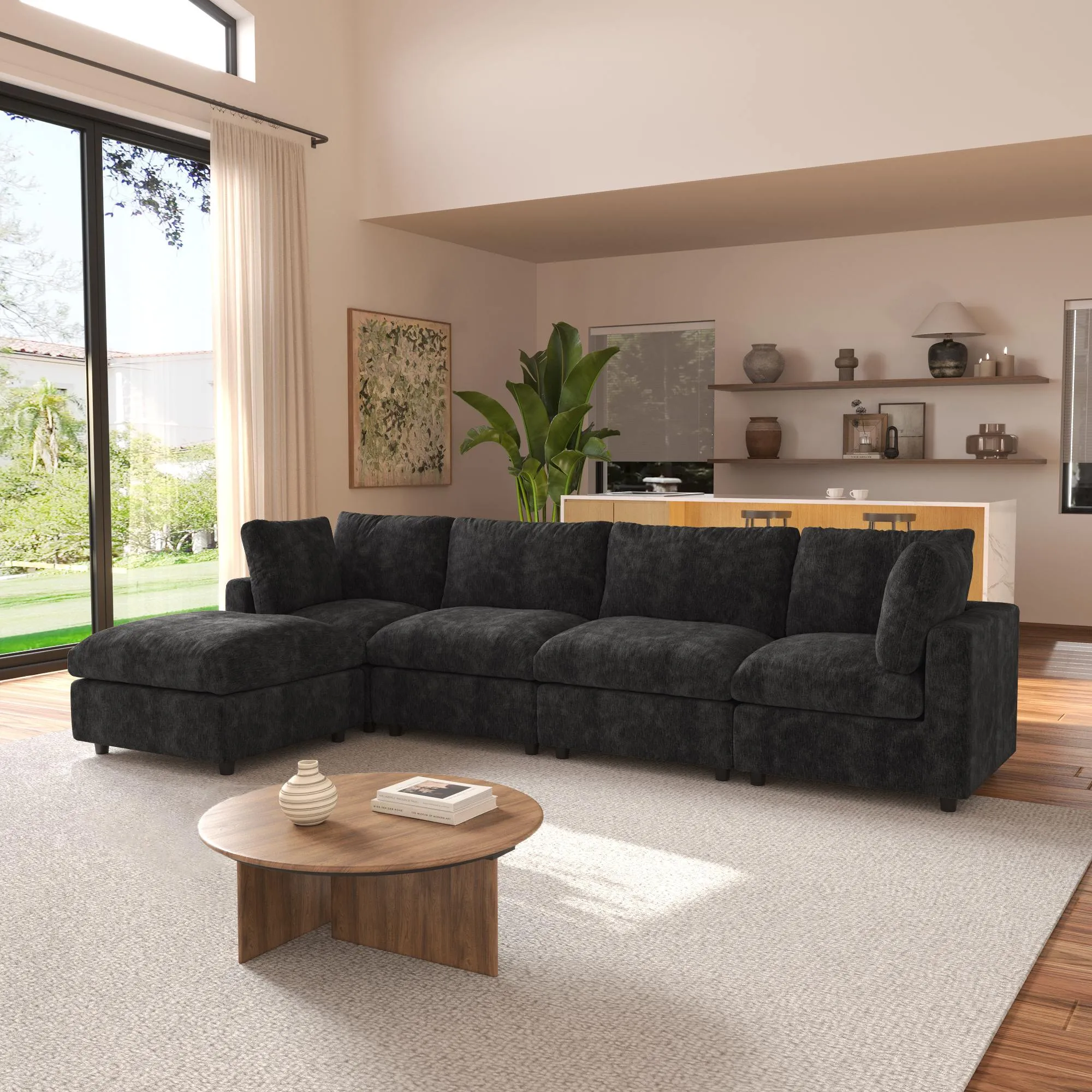http://Sky%20Modular%20Track%20Arm%20Sectional%20Cloud%20Sofa%20Black%204%20Seater%20L%20Shaped%2001