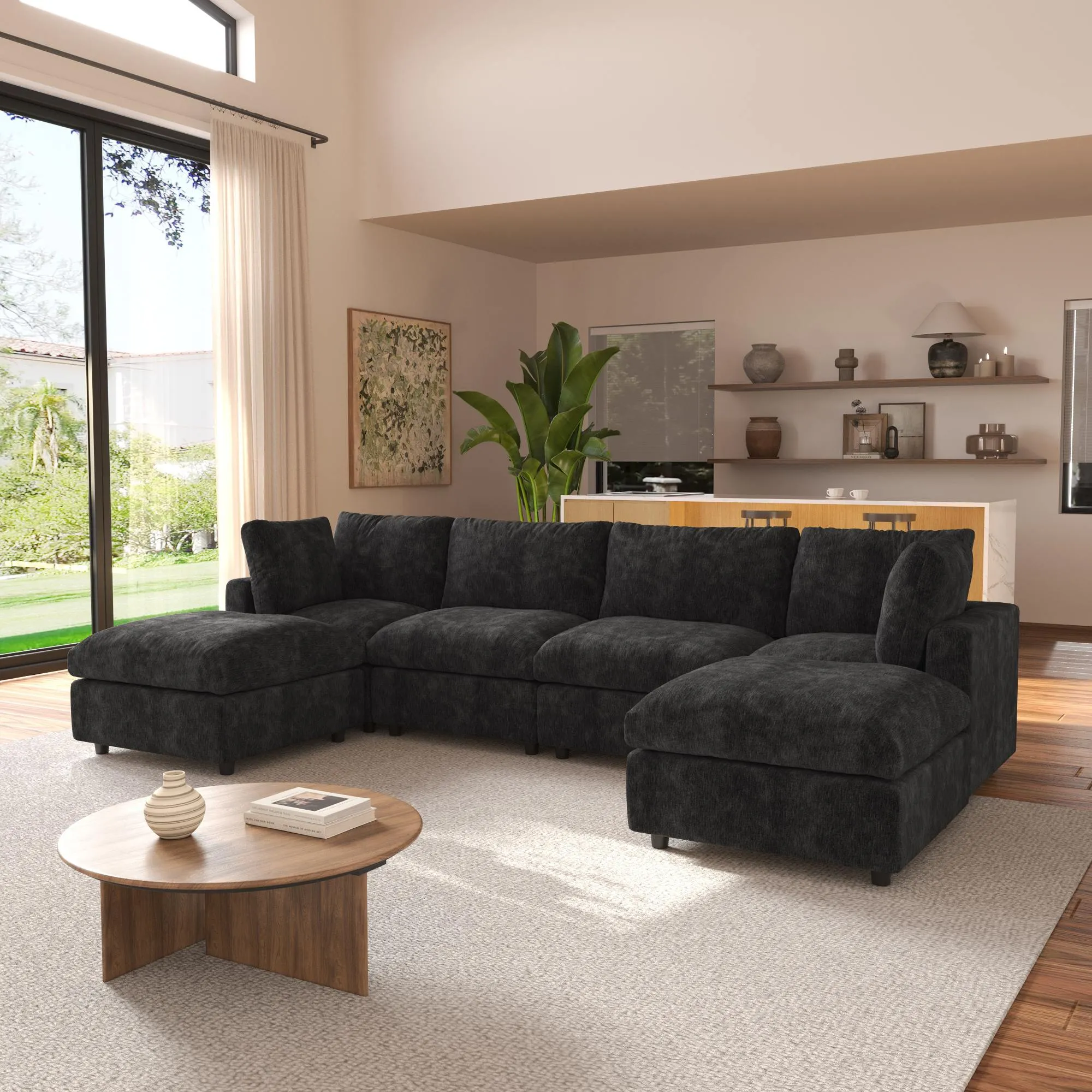 http://Sky%20Modular%20Track%20Arm%20Sectional%20Cloud%20Sofa%20Black%204%20Seater%20U%20Shaped%2002