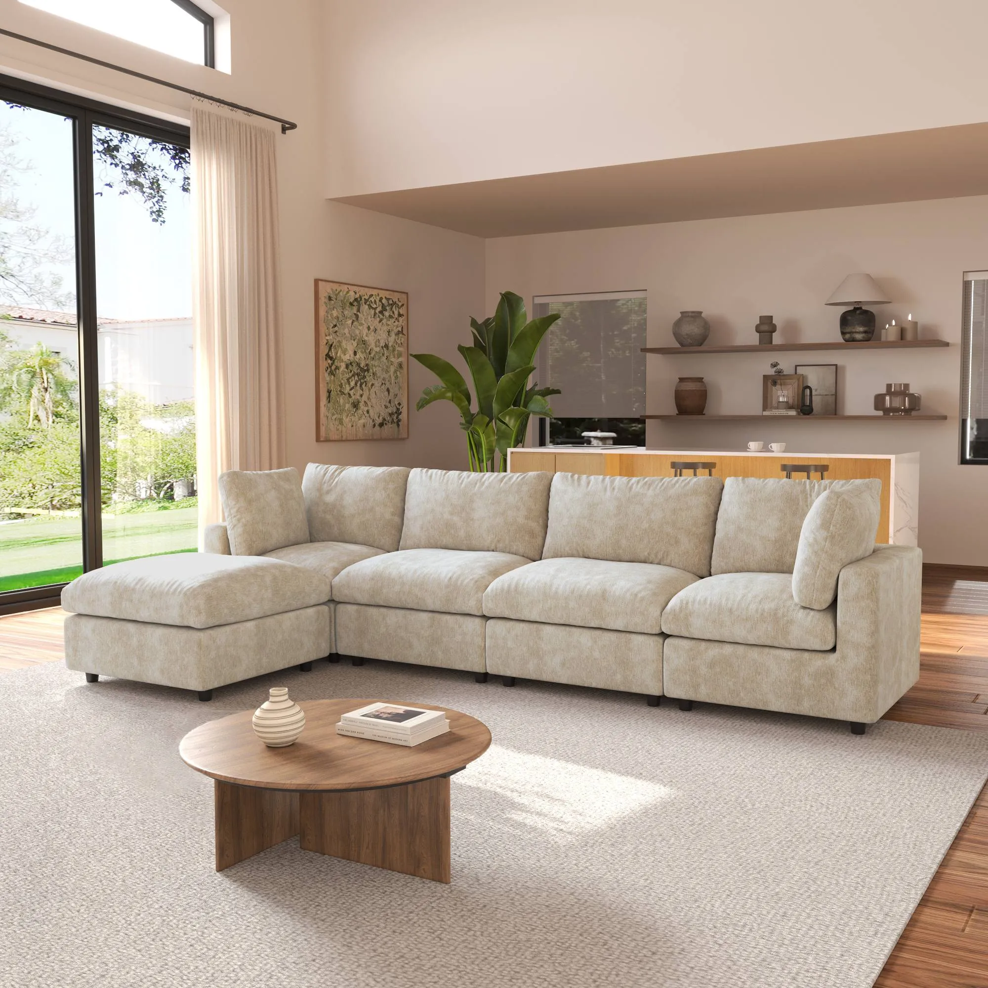 http://Sky%20Modular%20Track%20Arm%20Sectional%20Cloud%20Sofa%20Khaki%204%20Seater%20L%20Shaped%2001