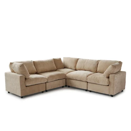 Sky Modular Track Arm Sectional Cloud Sofa Khaki V-Shaped Corner Sectional Sofa