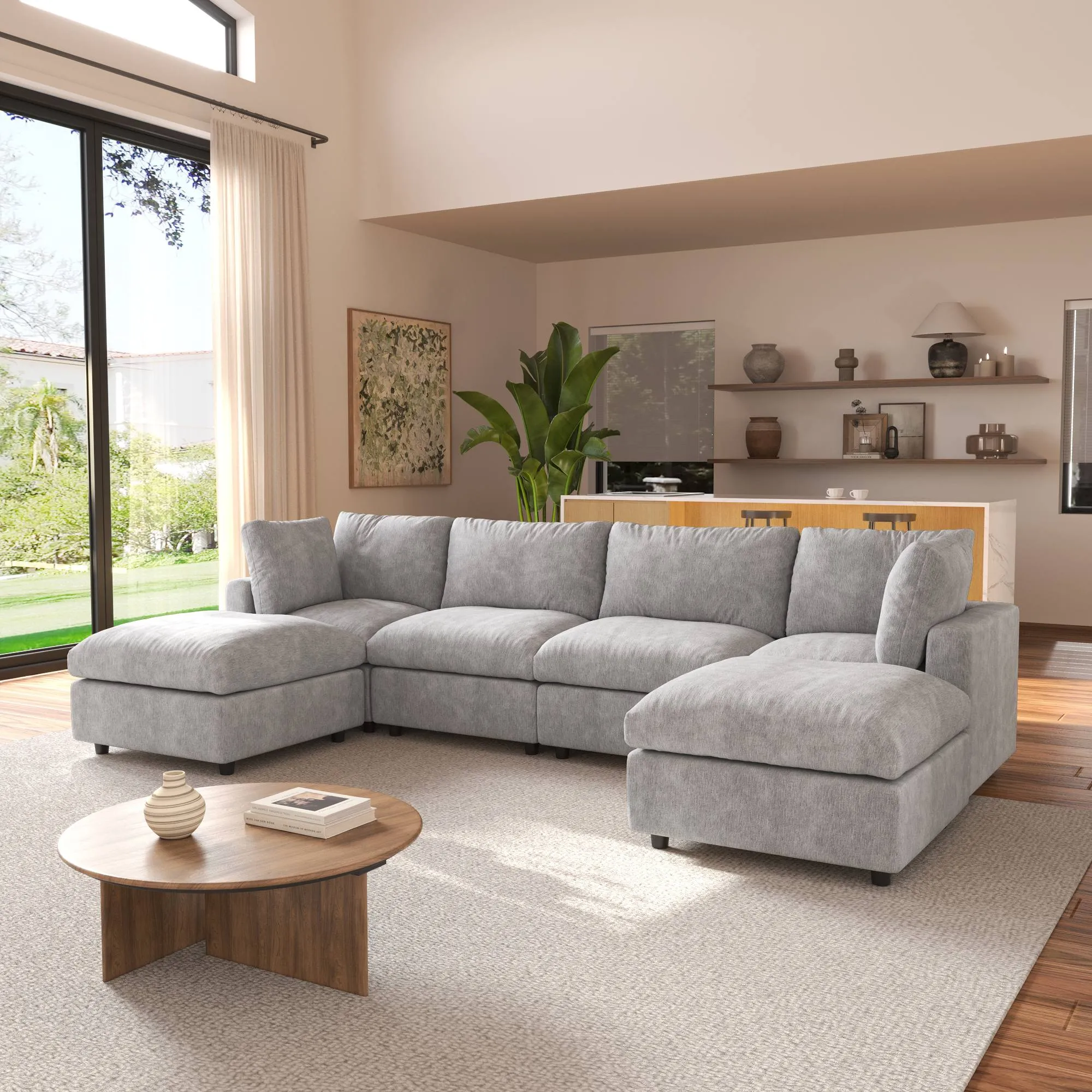 http://Sky%20Modular%20Track%20Arm%20Sectional%20Cloud%20Sofa%20Light%20Grey%204%20Seater%20U%20Shaped%2001