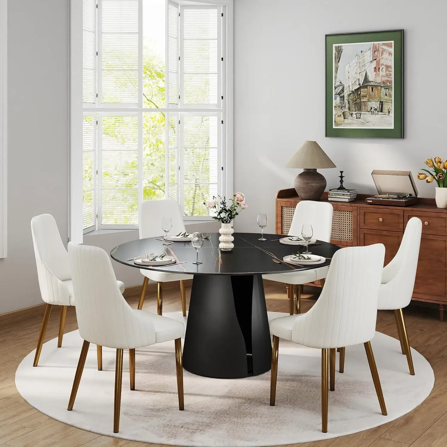 http://59%20Modern%20Round%20Dining%20Table,%20Black%20Sintered%20Stone%20Tabletop%20With%20Solid%20Carbon%20Steel%20Base,%20Kitchen%20Dining%20Room%20Table%20For%208%201