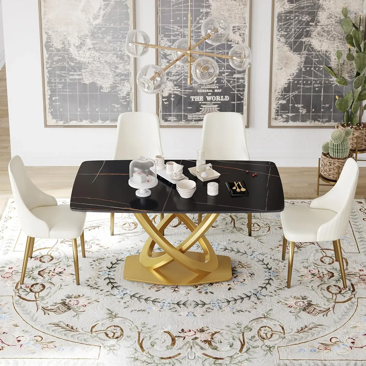 http://63''%20Dining%20Table,%20Modern%20Dining%20Table%20For%206,%20Black%20Sintered%20Stone%20With%20Stainless%20Steel%20Gold%20Pedestal,%20Rectangular%20Dinner%20Room%20Table%201