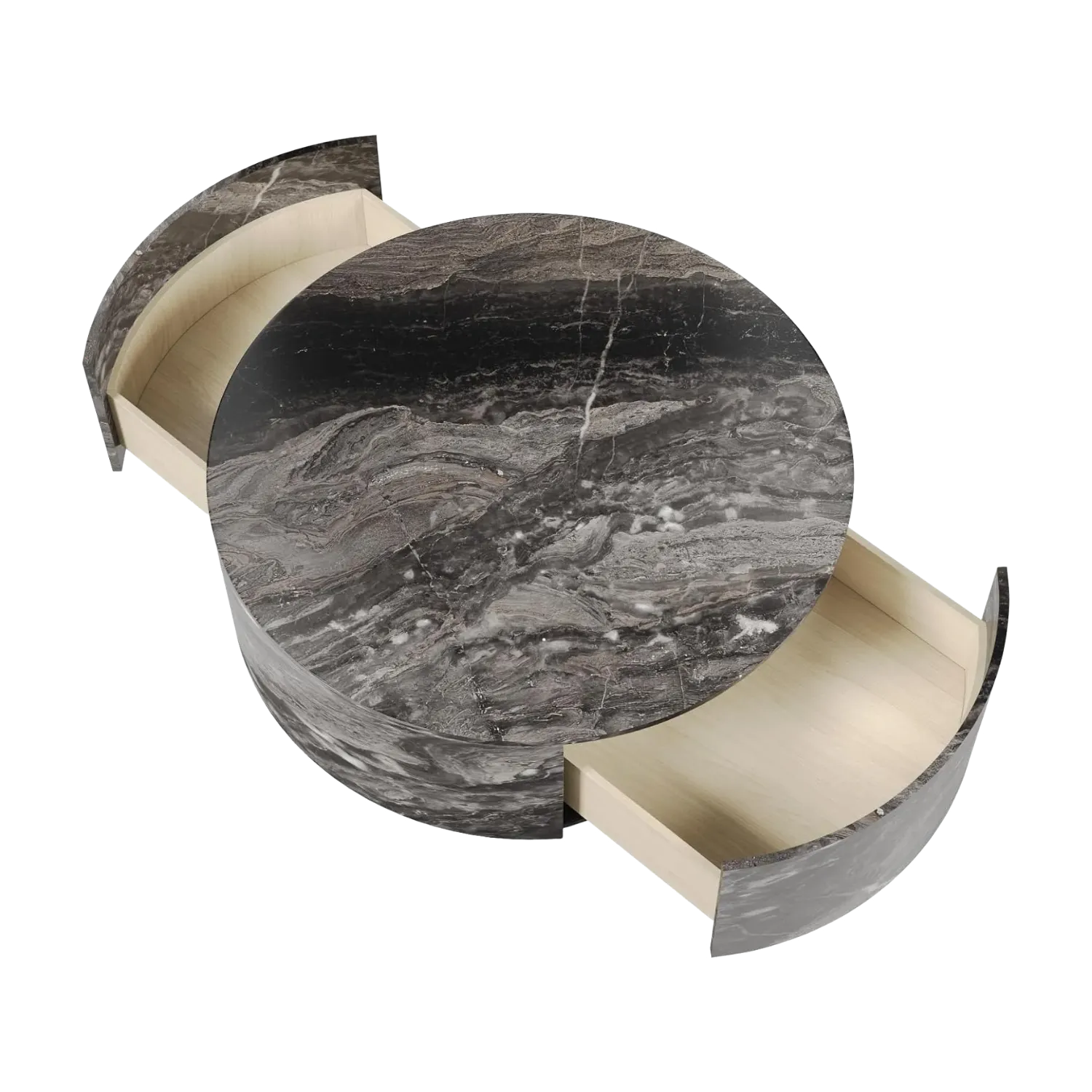 Marble Top 33" Round Light Gray for Dusk Gold