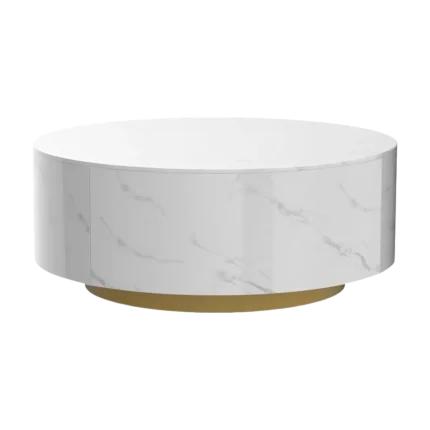 33" Round Coffee Table with White Top | Atunus Home