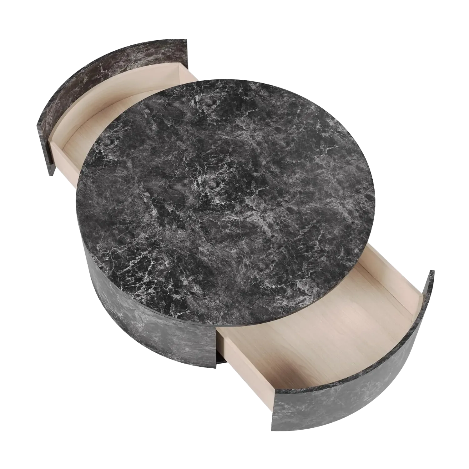 Marble Top 33" Round Grey with Luxe Gold Base