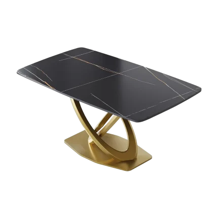 63" Modern Black Rectangular Dining Table for 6 | Atunus Home