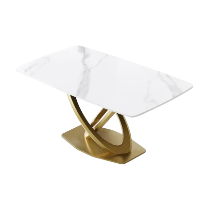 63" Modern White Rectangular Dining Table for 6 | Atunus Home