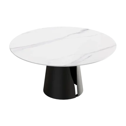 59" White Round Dining Room Table for 8 | Atunus Home