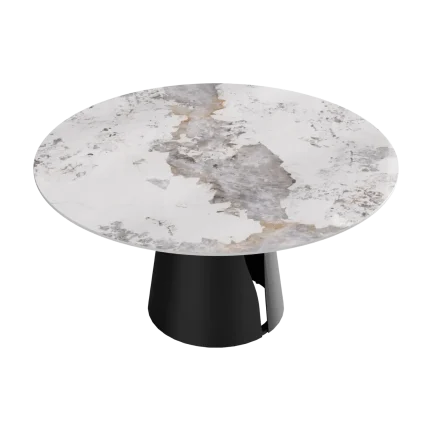 59" Antique White Round Dining Room Table for 6-8 | Atunus Home
