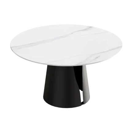 53" White Round Dining Room Table for 6 | Atunus Home