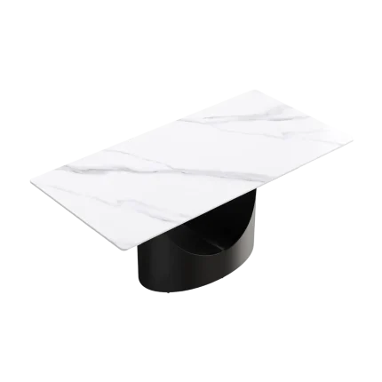70" White Modern Dining Table U Base for 6 | Atunus Home