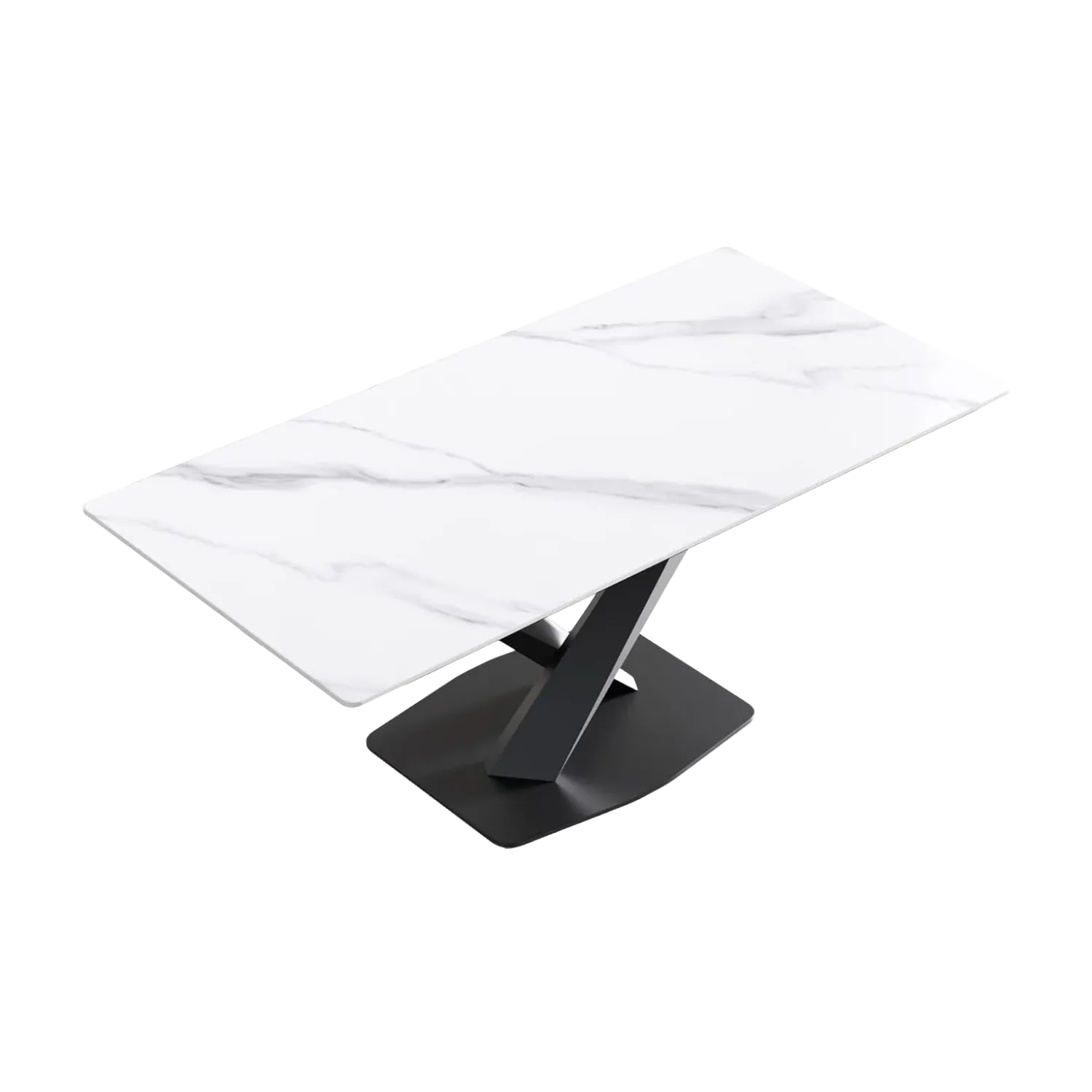 70" Rectangular White with Jet Black Base for 6
