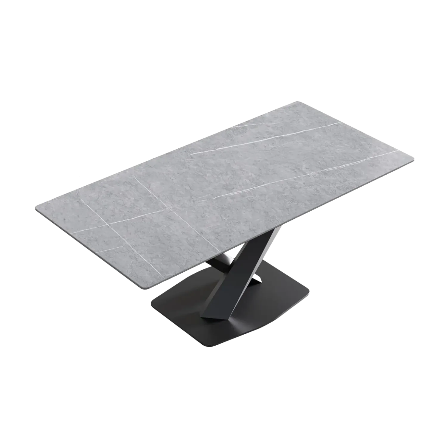 70" Rectangular Grey with Jet Black Base for 6