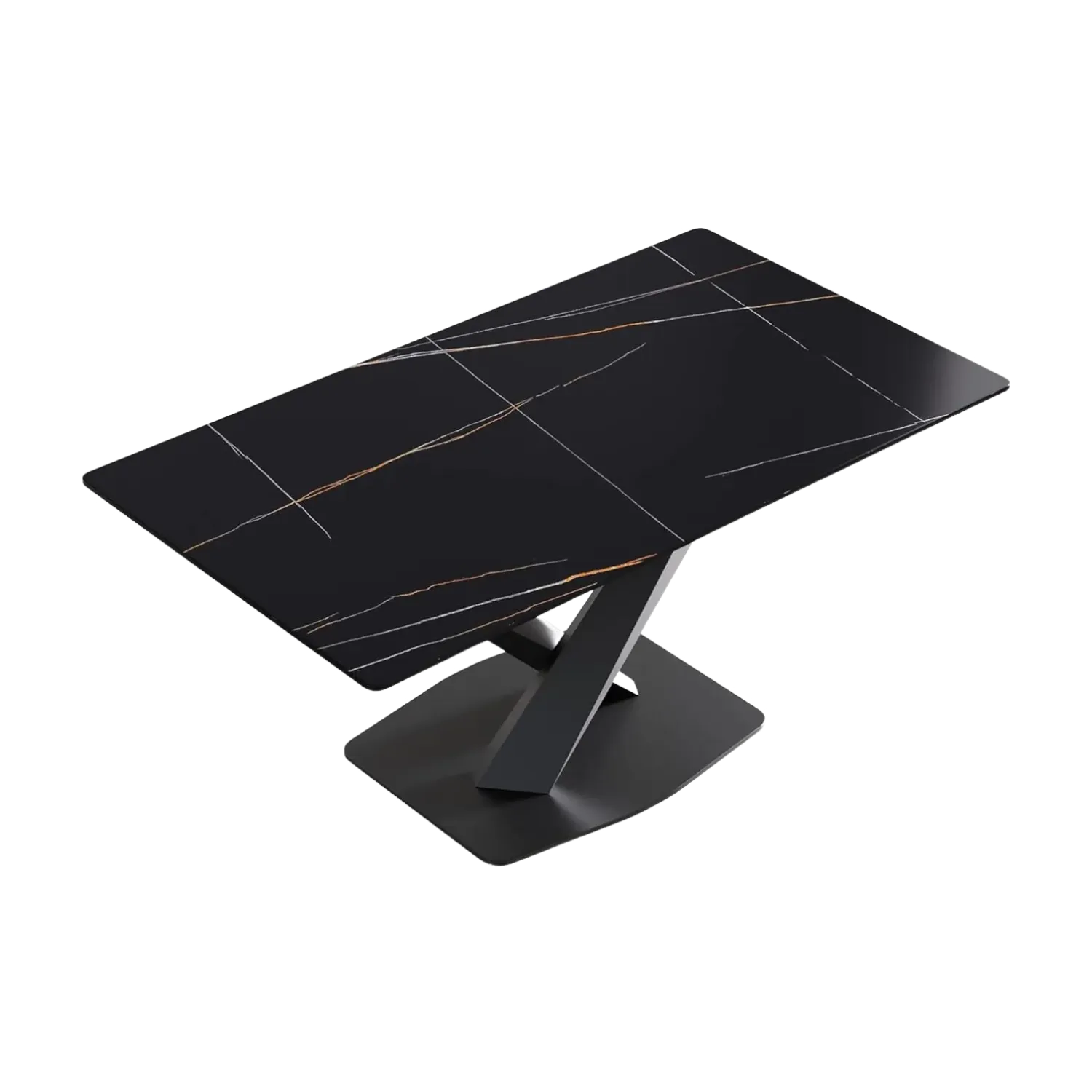 63" Rectangular Black with Jet Black Base
