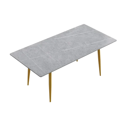 70" Gray Modern Dining Table Sintered Stone Top for 6 | Atunus Home