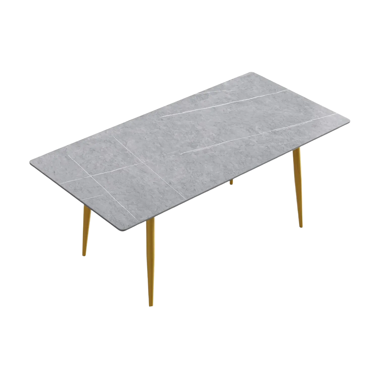 70" Rectangular Grey with Dusk Gold Base for 6